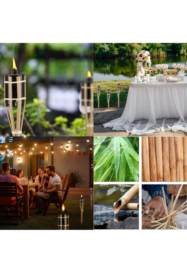 Premium Bamboo Garden Torch Single Piece, Outdoor Tiki Torch Light for Beach, Lawn & Camping Use - Image 2